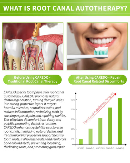 CAREDO Toothpaste Gum Repair for Root Canal Autotherapy - Mint 3.5 Oz x 2 Tubes