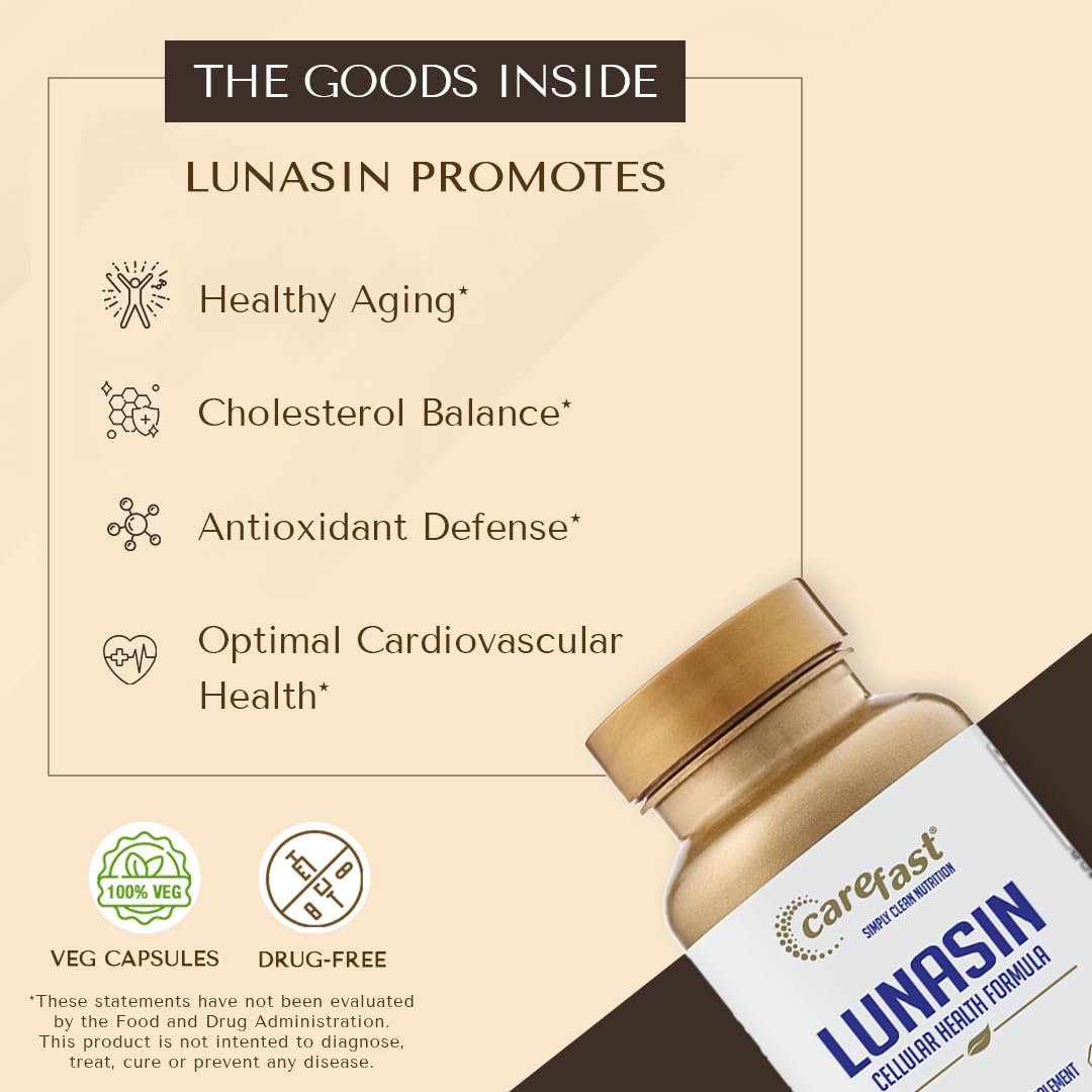 Carefast Lunasin│Cellular Health Supplement Vegan Friendly | Cardiovascular Wellness, Triple-Antioxidant Defense, and Epigenetic Support for Optimal Health
