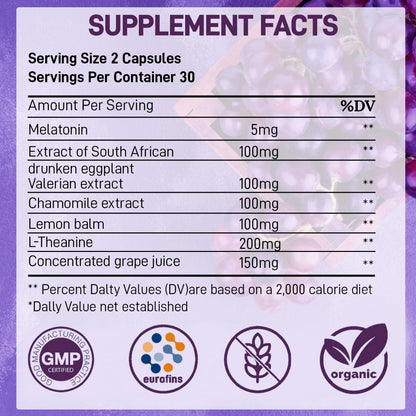 CareGem Sleep Aid - 5mg Melatonin Gummies with Ashwagandha & L-Theanine | 60 Count