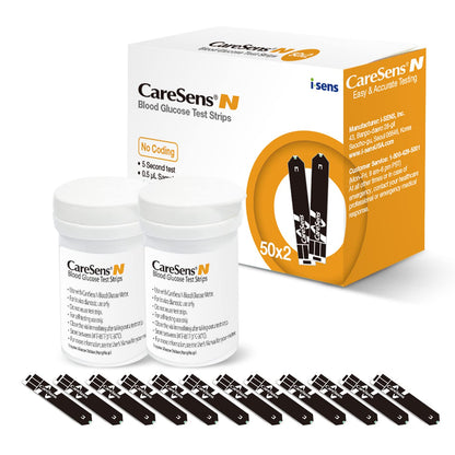CareSens N Blood Glucose Test Strips (100 ct) – Compatible with CareSens N Family Meters