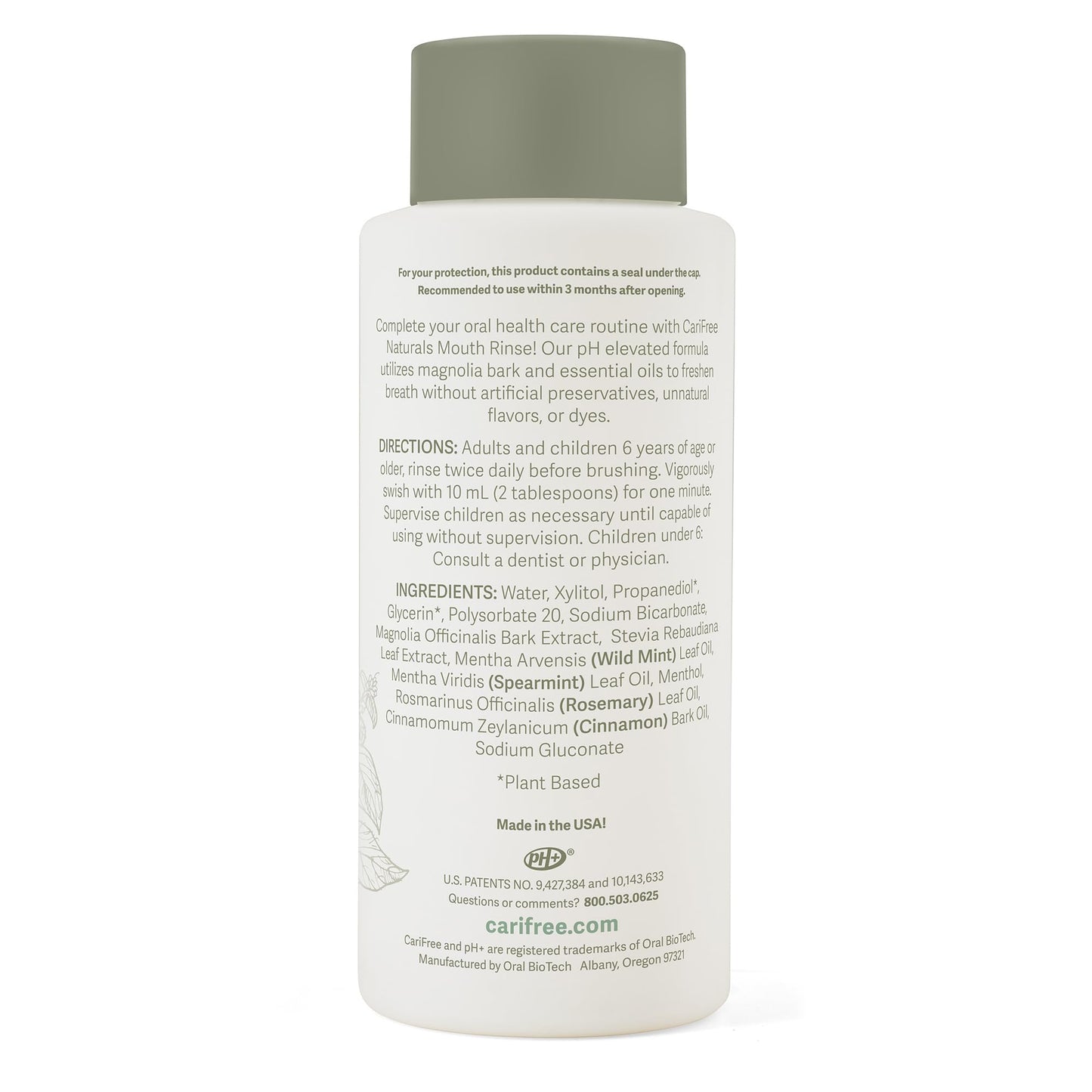 CariFree Naturals Mouth Rinse | Fluoride-Free, pH Elevated, Magnolia Bark, Alcohol-Free