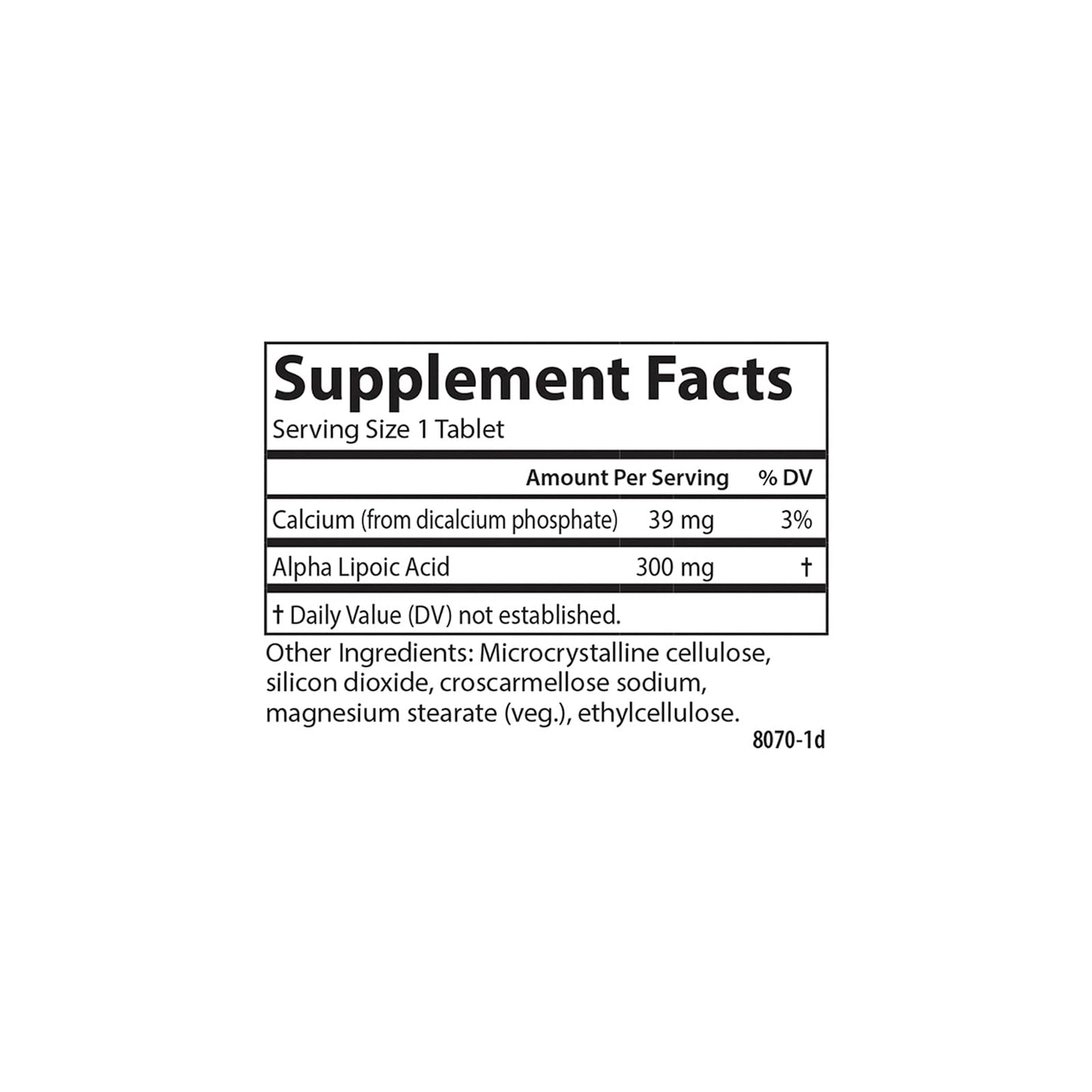 Carlson Alpha Lipoic Acid 300 mg – Energy Production & Universal Antioxidant | 30 Tablets