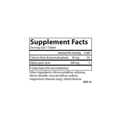 Carlson Alpha Lipoic Acid 300 mg – Energy Production & Universal Antioxidant | 30 Tablets