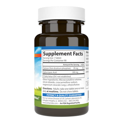 Carlson Alpha Lipoic Acid 300 mg – 90 Tablets | Energy & Antioxidant Support