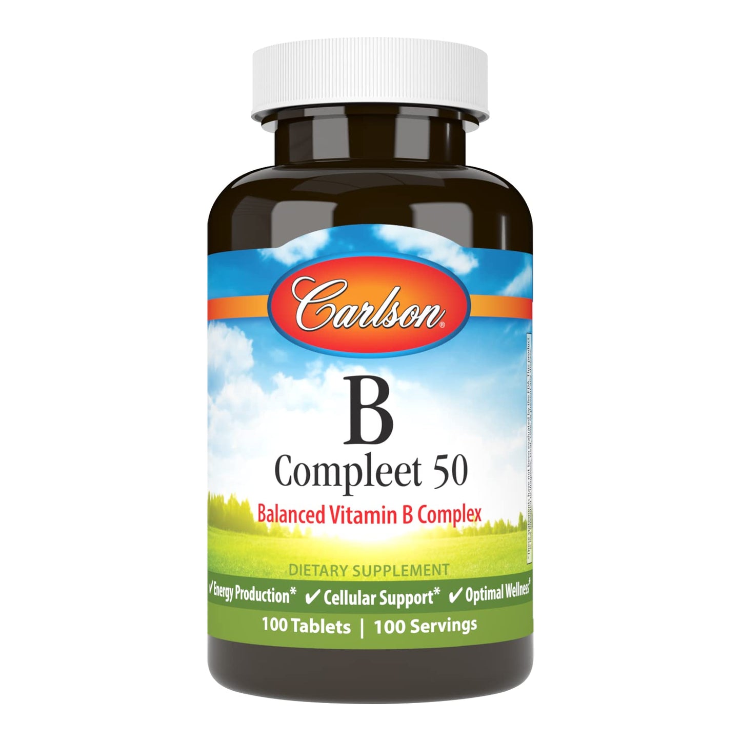 Carlson B Compleet 50 – Balanced Vitamin B Complex for Energy & Cellular Support