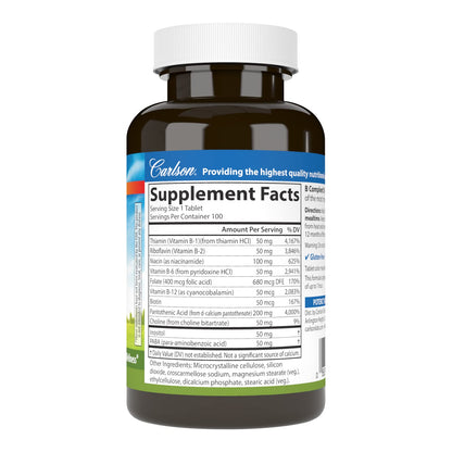 Carlson B Compleet 50 – Balanced Vitamin B Complex for Energy & Cellular Support