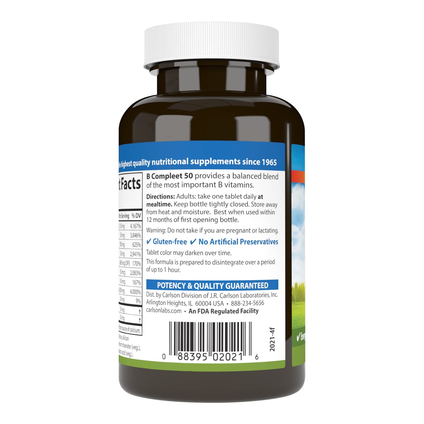 Carlson B Compleet 50 – Balanced Vitamin B Complex for Energy & Cellular Support