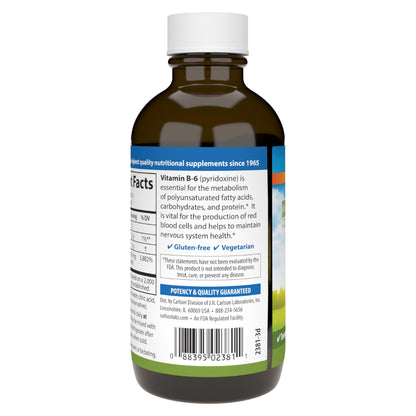 Carlson B-6 Liquid – Vitamin B6 for Energy & Heart Health (Berry Lemonade, 120 mL)