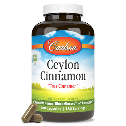 Carlson Ceylon Cinnamon Capsules - 500 mg, 180 ct | True Cinnamon Extract