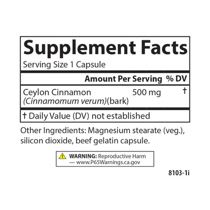 Carlson Ceylon Cinnamon Capsules - 500 mg, 180 ct | True Cinnamon Extract