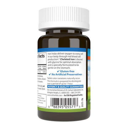 Carlson Chelated Iron 27 mg | Superior Absorption | 100 Tablets