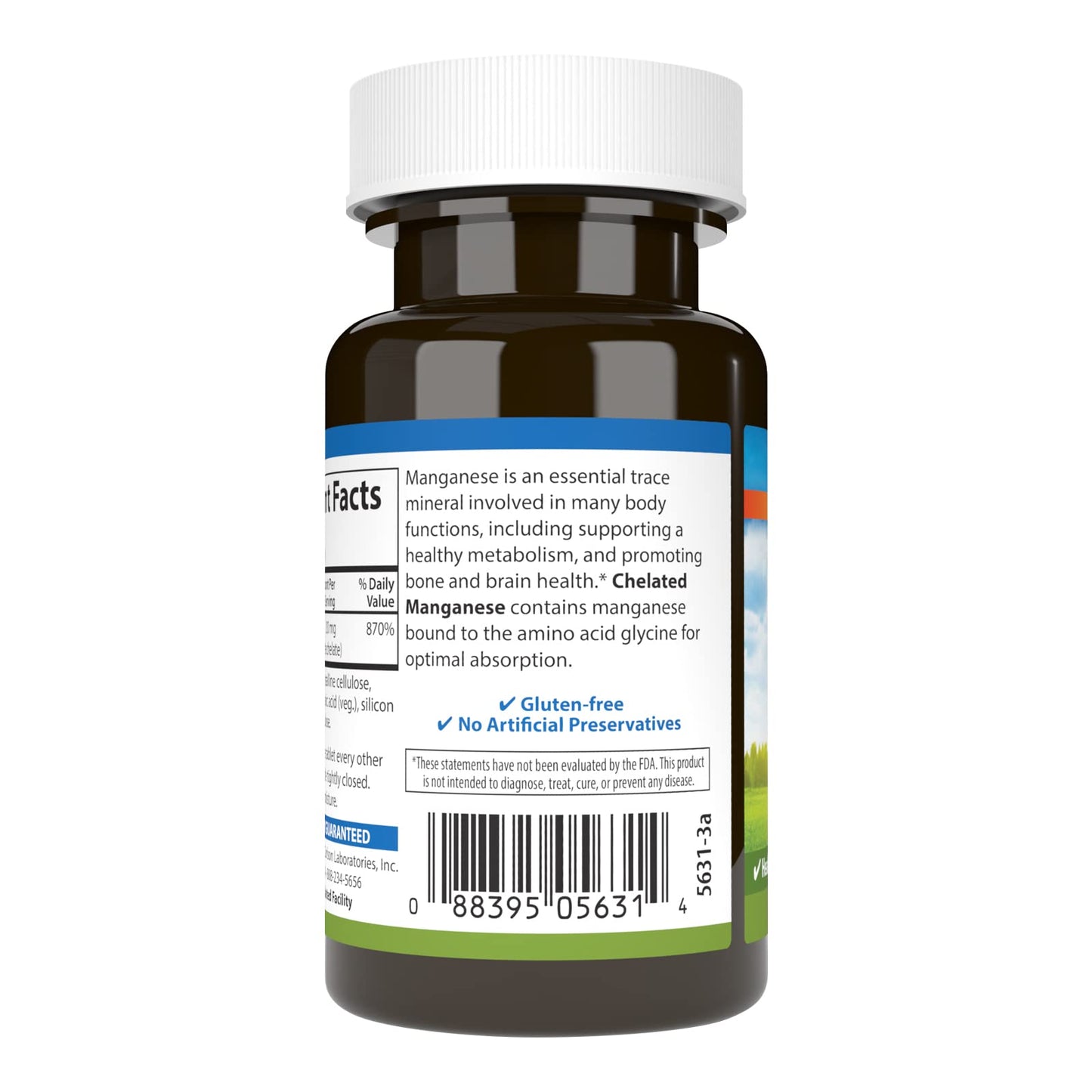 Carlson Chelated Manganese 20 mg – Superior Absorption, Bone & Brain Health | 100 Tablets