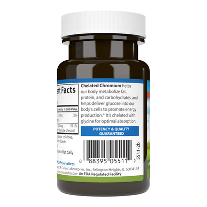 Carlson Chelated Chromium 200 mcg - Superior Absorption, 100 Tablets