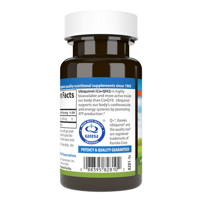 Carlson Co-QH2 Ubiquinol 100 mg | Energy, Heart Health & Antioxidant Support | 60 Softgels