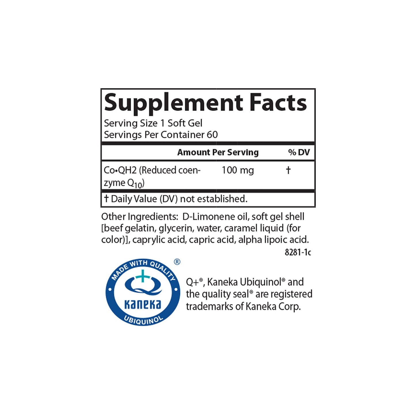 Carlson Co-QH2 Ubiquinol 100 mg | Energy, Heart Health & Antioxidant Support | 60 Softgels