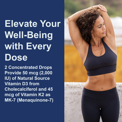 Carlson Super Daily D3 + K2 – 50 mcg D3 + 45 mcg MK-7 per serving | Heart & Bone Health | 360 Drops (10.16 ml)