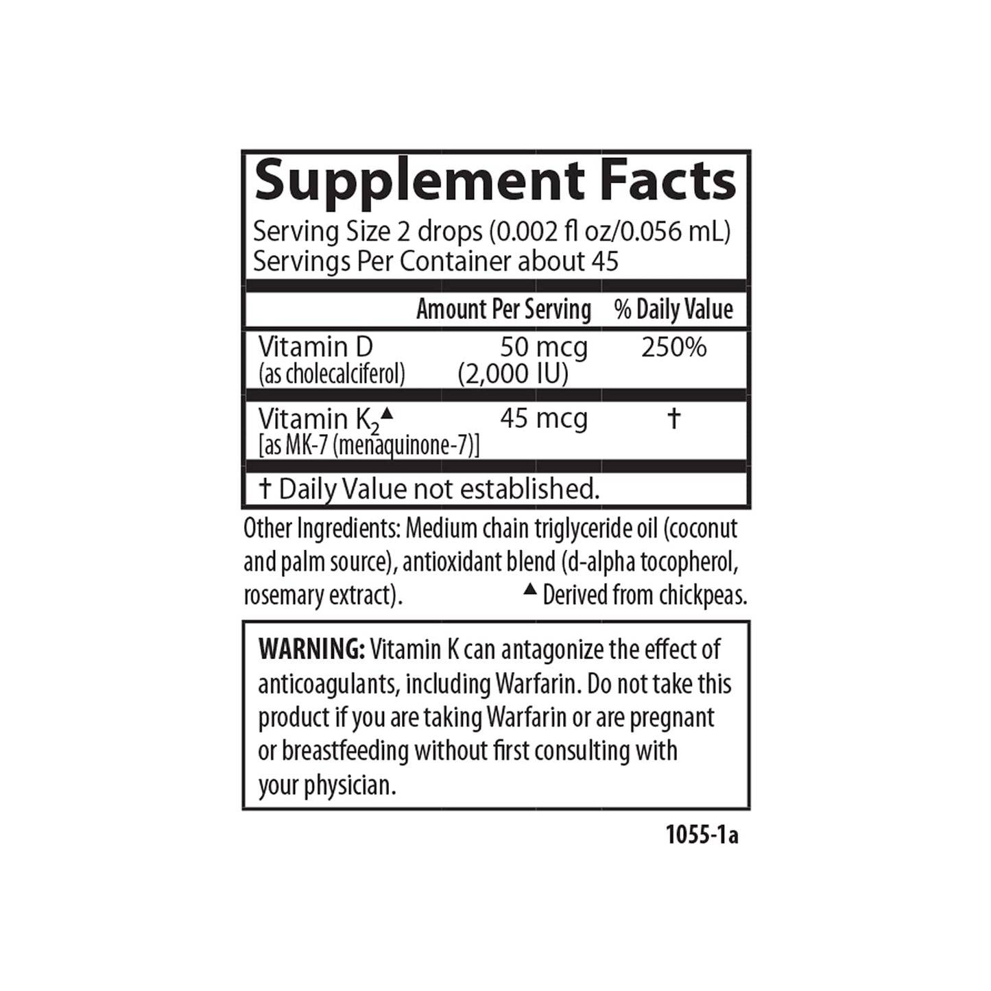 Carlson Super Daily D3 + K2, 50 mcg D3 + 45 mcg MK-7 | Heart & Bone Health | 90 Drops (Pack of 2)