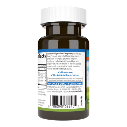Carlson Natural Digestive Enzymes – Protease, Amylase & Lipase Digestive Aid, 50 Tablets (Pack of 2)