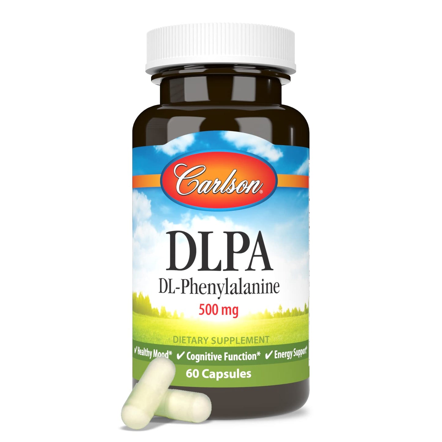 Carlson DLPA DL-Phenylalanine 500 mg – Mood & Cognitive Support (60 Capsules)