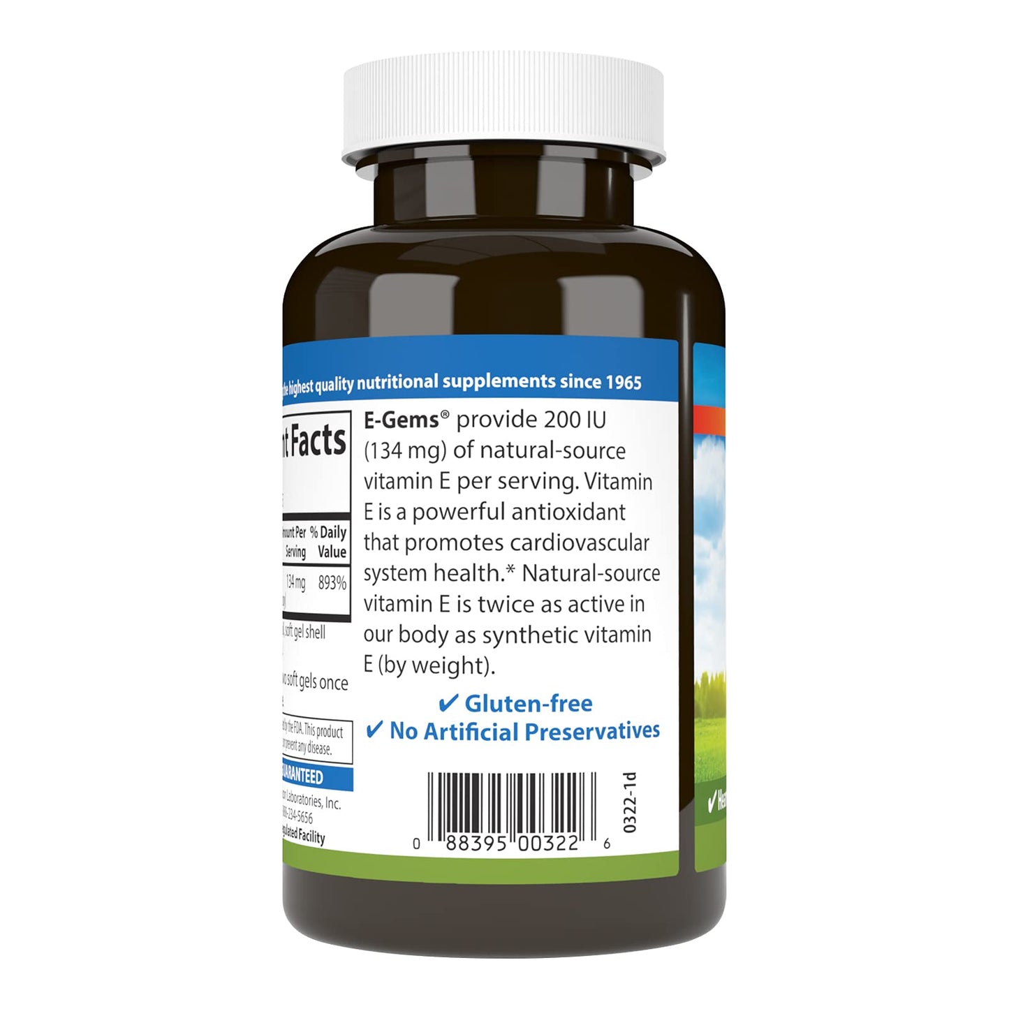 Carlson E-Gems 200 IU Vitamin E – Natural Source, 250 Soft Gels