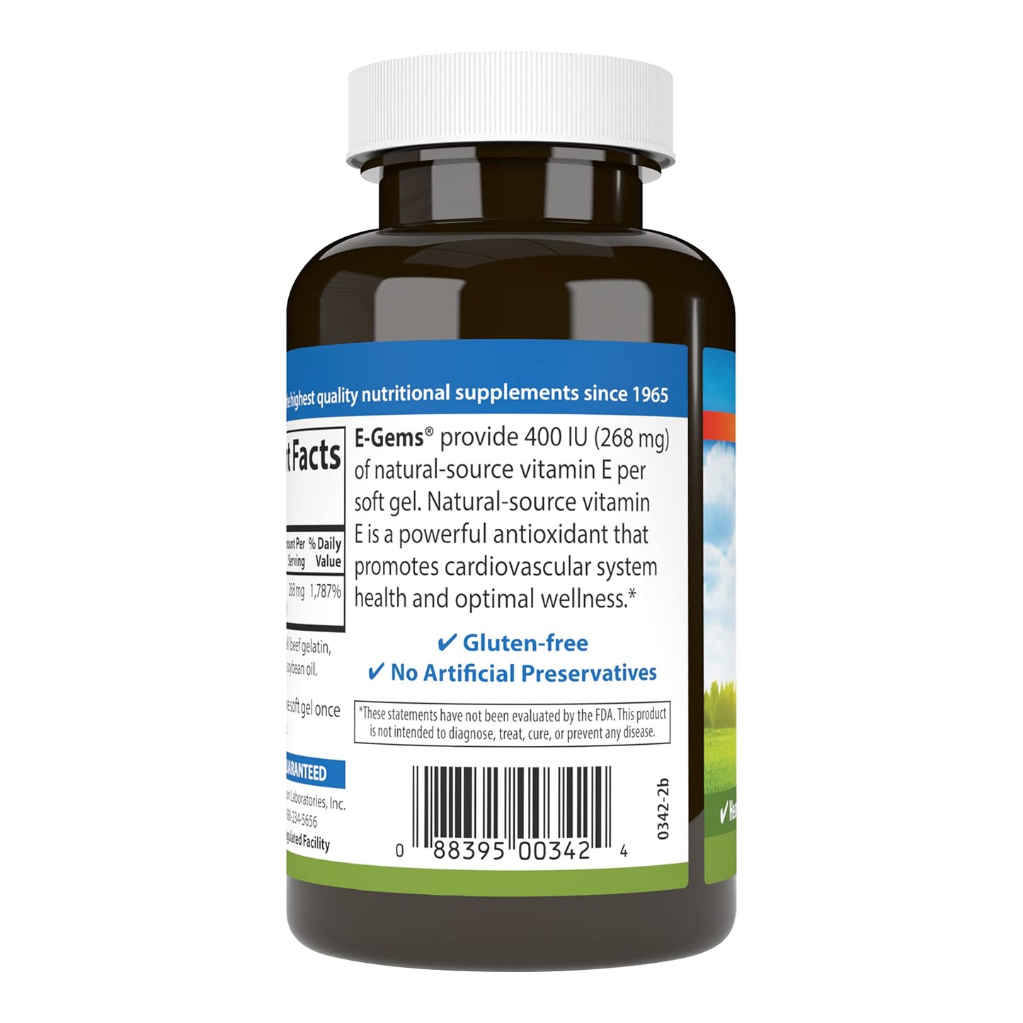 Carlson E-Gems 400 IU Vitamin E – Heart Health & Wellness | 200 Softgels