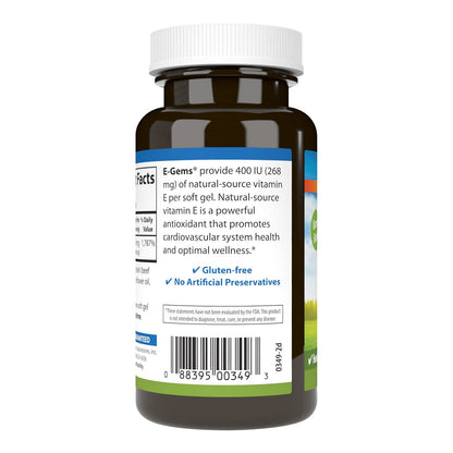 Carlson E-Gems 400 IU Vitamin E Soft Gels – Natural Source, 140 Soft Gels | Optimal Wellness