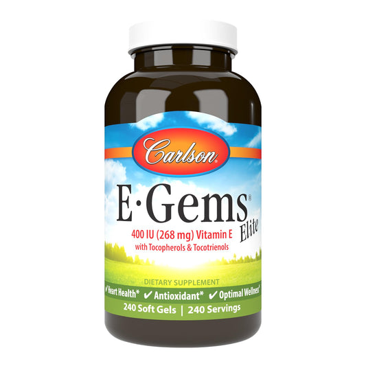 Carlson E-Gems Elite 400 IU Vitamin E | Heart Health & Antioxidant | 240 Softgels BritishVita | Premium UK Vitamins & Wellness Supplements
