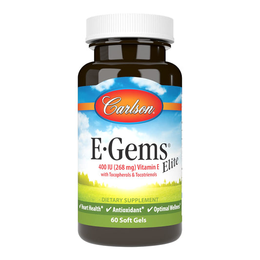 Carlson E-Gems Elite Vitamin E 400 IU | Tocopherols & Tocotrienols BritishVita | Premium UK Vitamins & Wellness Supplements