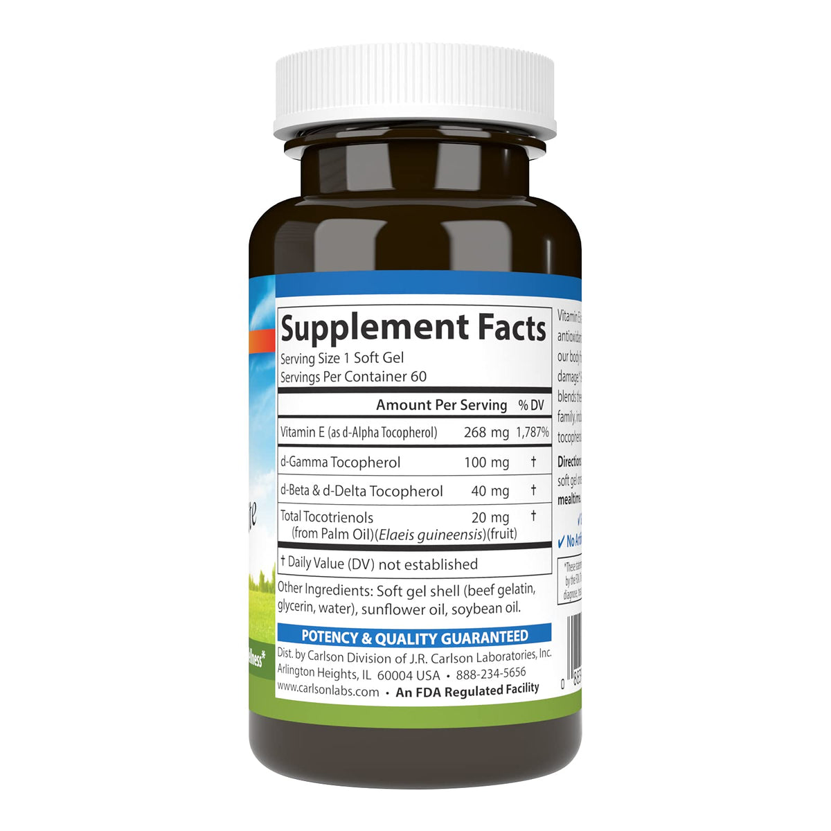 Carlson E-Gems Elite Vitamin E 400 IU | Tocopherols & Tocotrienols BritishVita | Premium UK Vitamins & Wellness Supplements