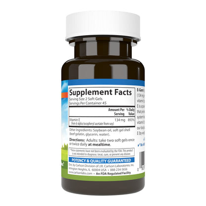 Carlson E-Gems Vitamin E 200 IU (134 mg) - Natural Source, 90 Soft Gels