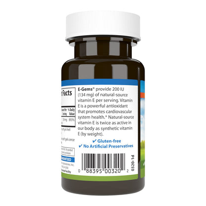 Carlson E-Gems Vitamin E 200 IU (134 mg) - Natural Source, 90 Soft Gels