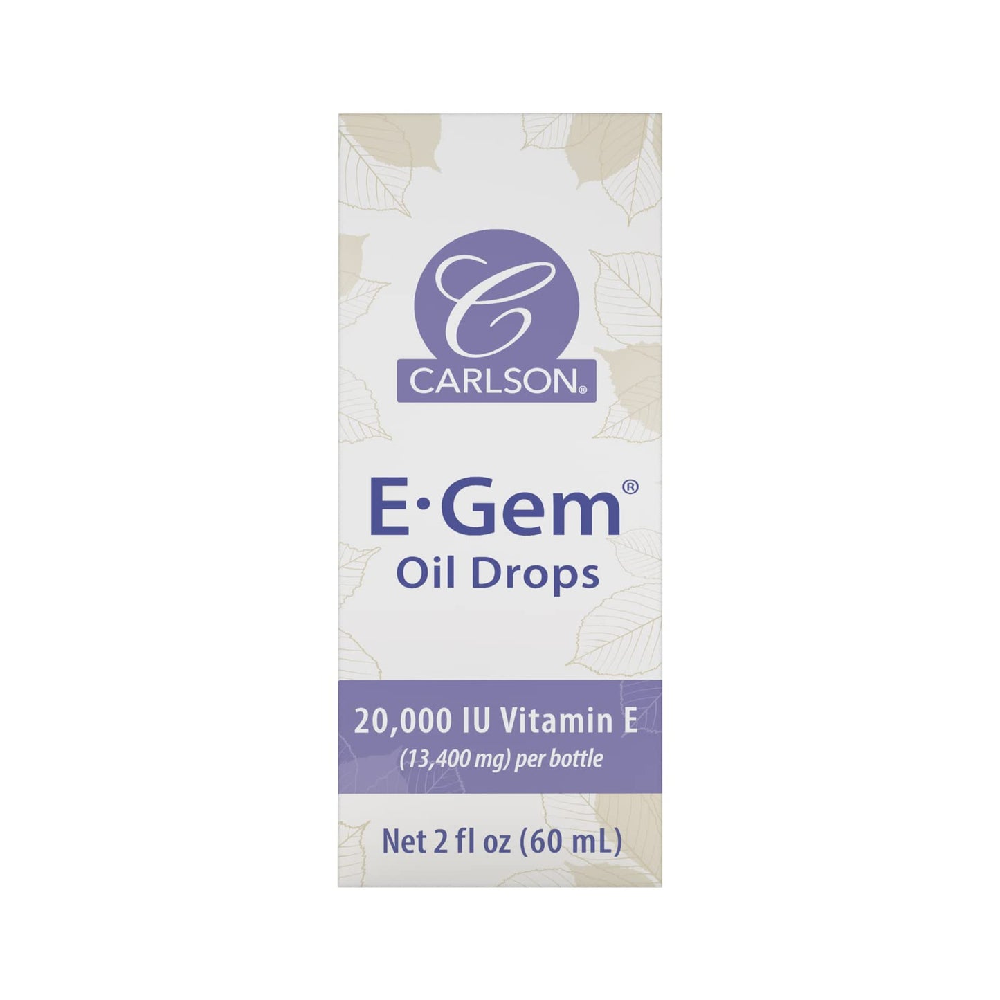 Carlson E-Gem Oil Drops – 20000 IU Vitamin E, All-Natural Skin Moisturizer, 2 oz