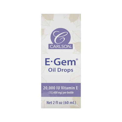Carlson E-Gem Oil Drops – 20000 IU Vitamin E, All-Natural Skin Moisturizer, 2 oz