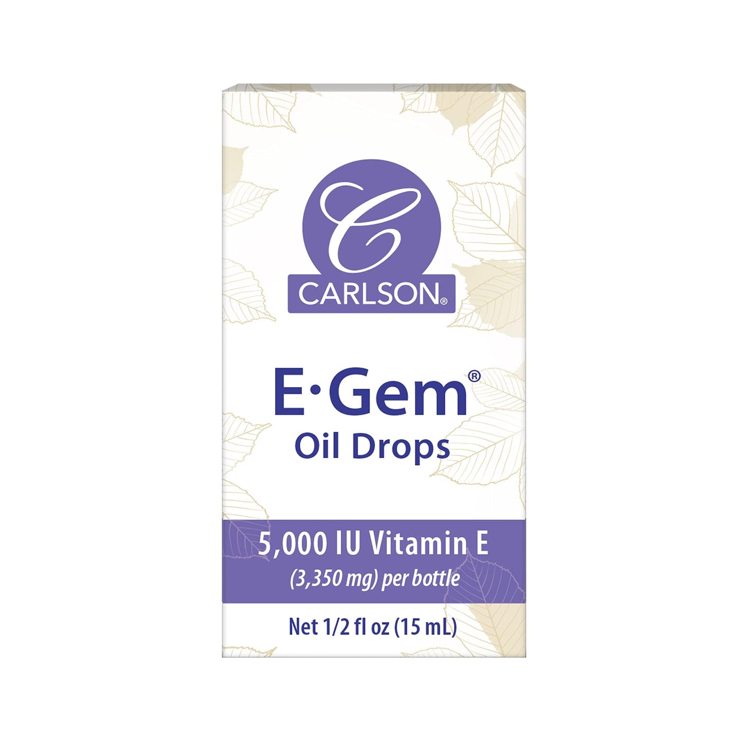 Carlson E-Gem Oil Drops - 5000 IU Vitamin E | Skin & Bath Oil 0.5 oz