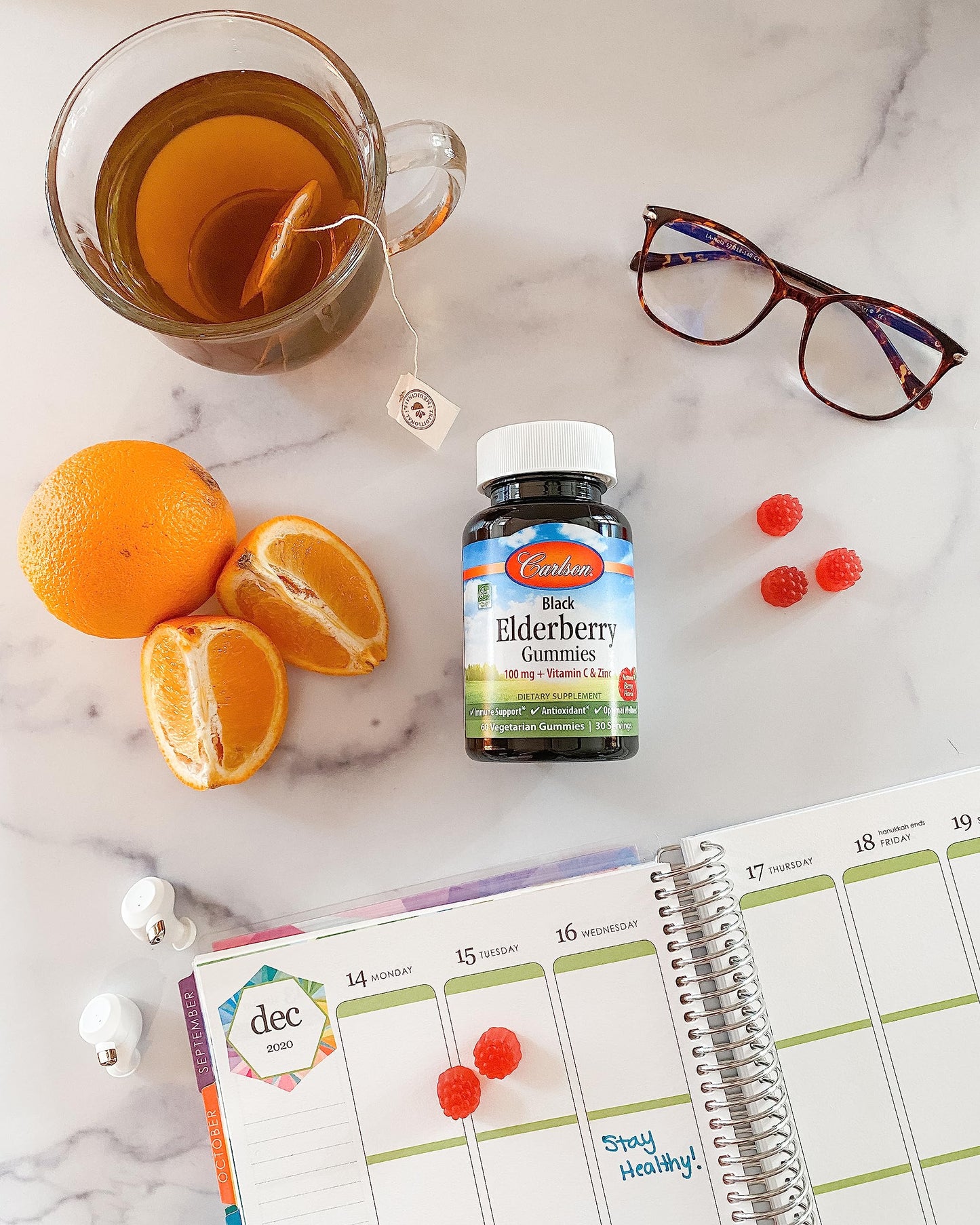 Carlson Black Elderberry Gummies with Vitamin C & Zinc | Immune Support - 60 Gummies