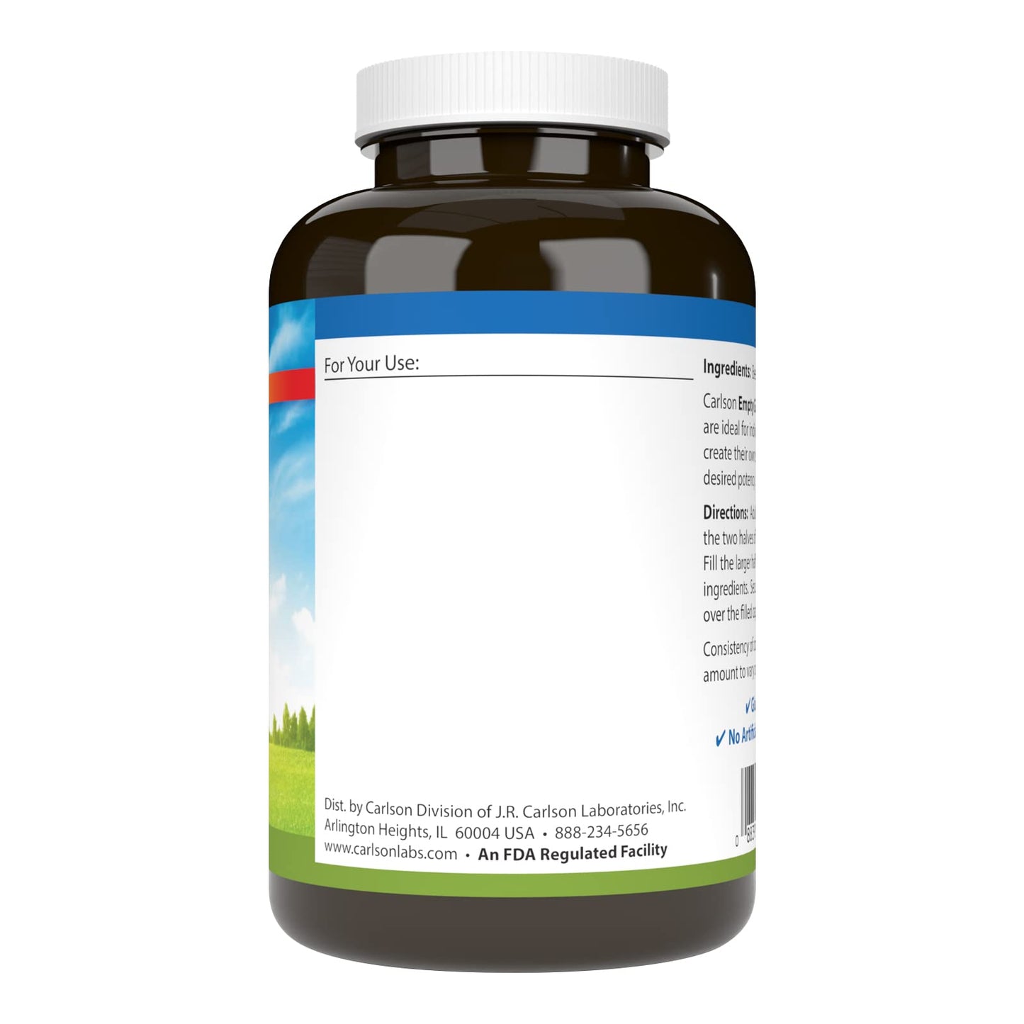 Carlson Empty Gelatin Capsules #00 - 150 Count | Easy to Separate & Fill