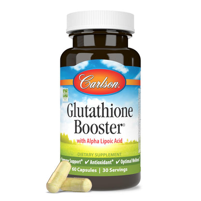 Carlson Glutathione Booster – Alpha Lipoic Acid, Immune Support, Antioxidant, 60 Capsules (Pack of 2)