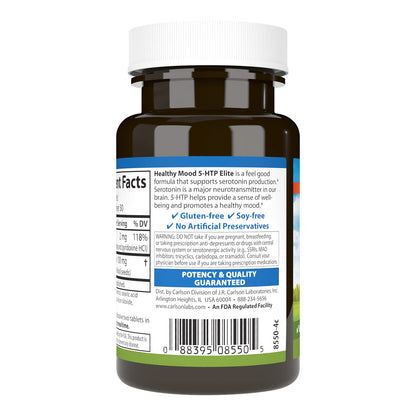 Carlson Healthy Mood 5-HTP Elite 100 mg - Raspberry Chewable (Pack of 2)