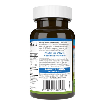 Carlson - Healthy Mood 5-HTP Elite, 100 mg, Serotonin Production, Healthy Mood & Promotes Relaxation, Natural Raspberry Flavor, 120 Tablets