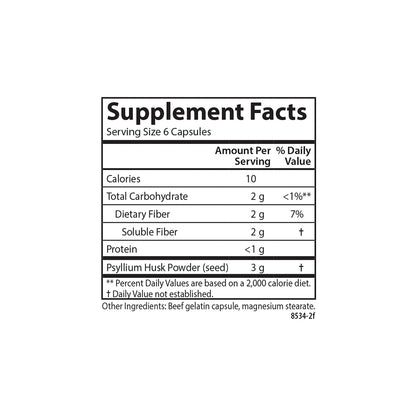 Carlson Hi-Fiber Psyllium Husk Capsules 3 g – Regularity, Colon Health & Heart Function | 100 Capsules
