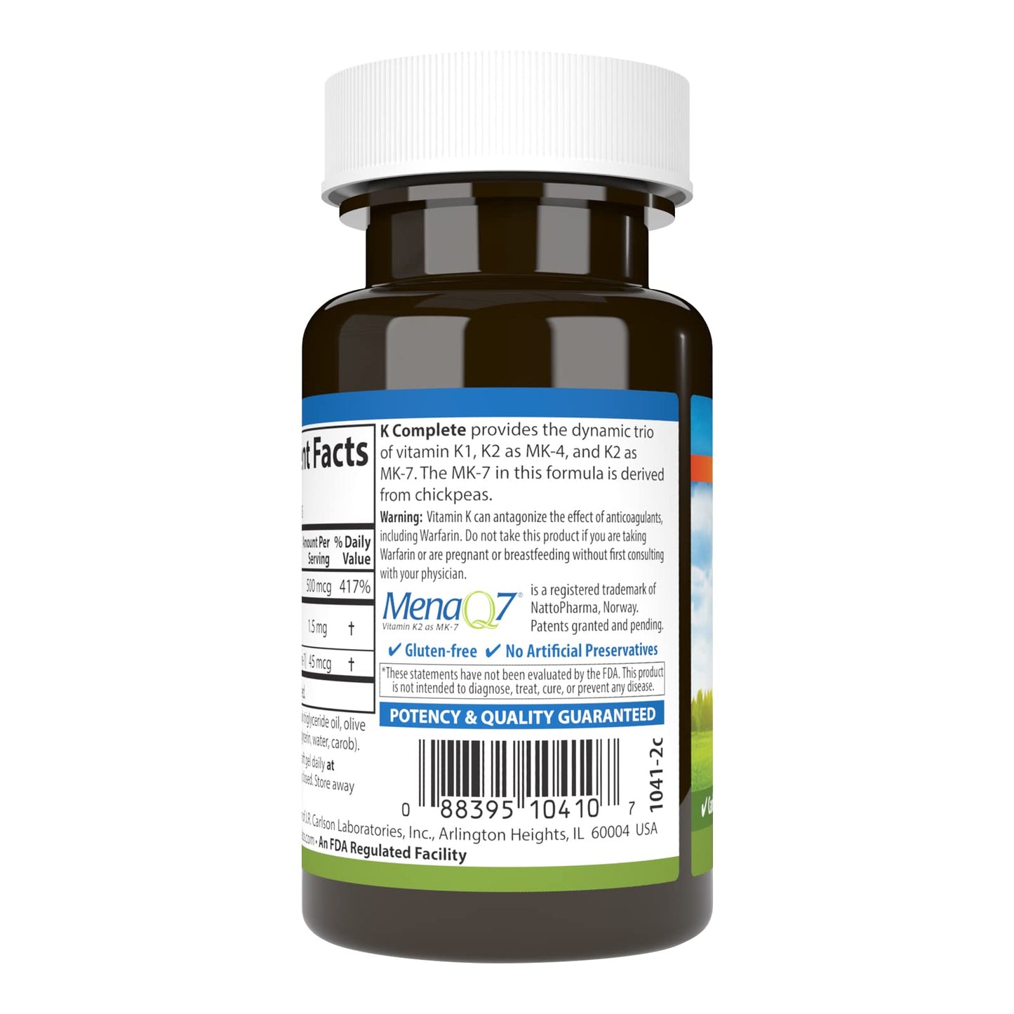 Carlson K Complete – K1 & K2 MK-4 MK-7 for Bone & Cardiovascular Health | 45 Softgels