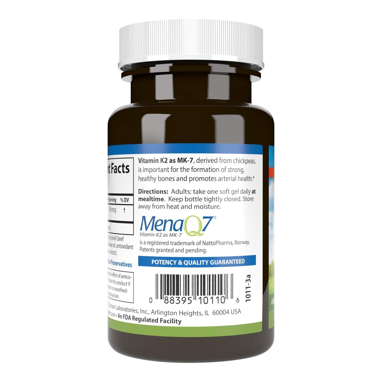 Carlson Vitamin K2 MK-7 45 mcg – 90 Softgels | Bone Support & Calcium Bioavailability