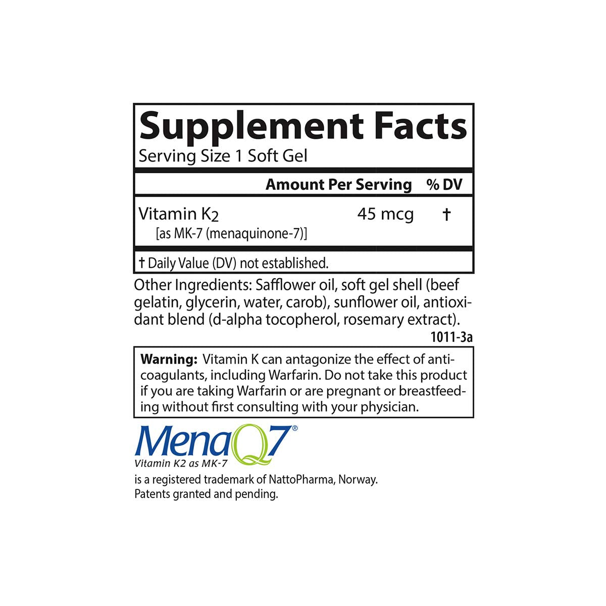 Carlson Vitamin K2 MK-7 45 mcg – 90 Softgels | Bone Support & Calcium Bioavailability