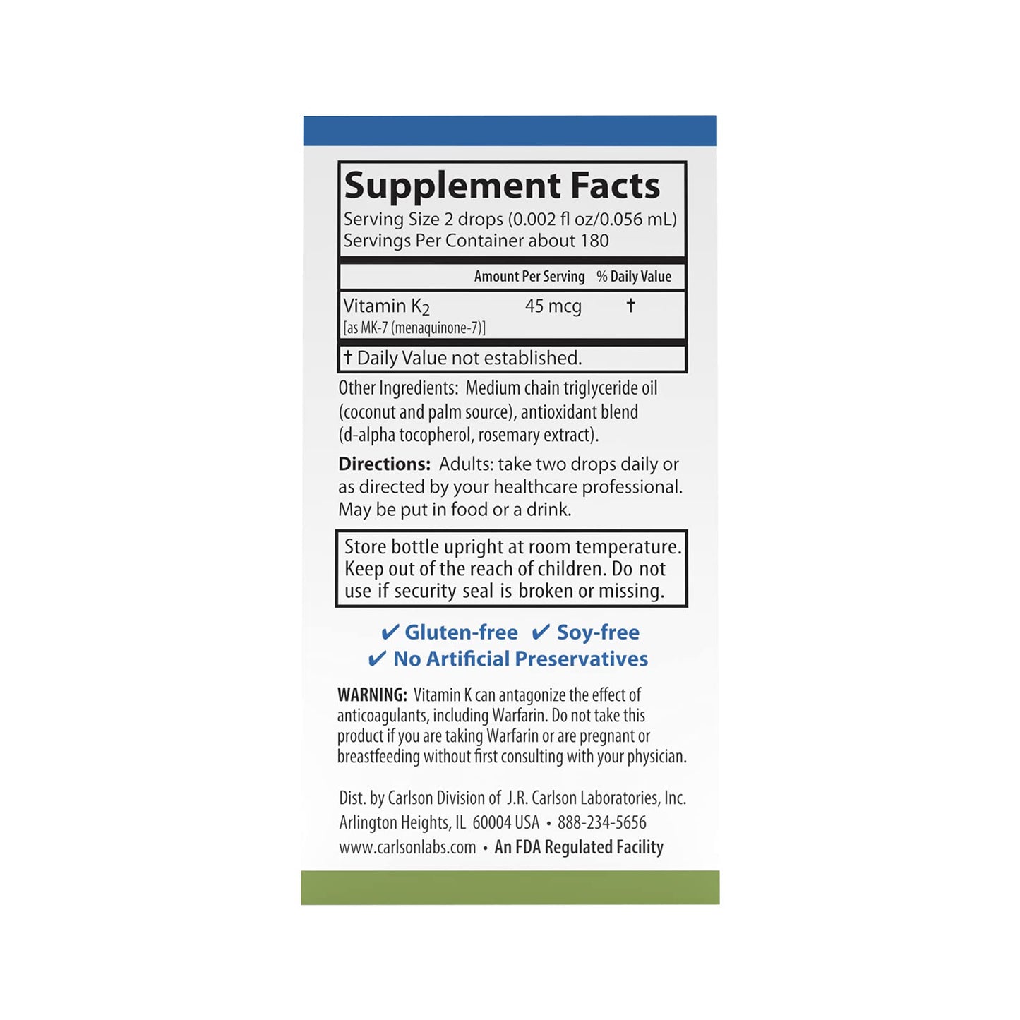 Carlson Super Daily K2 45 mcg MK-7 - Vitamin K2 Supplement