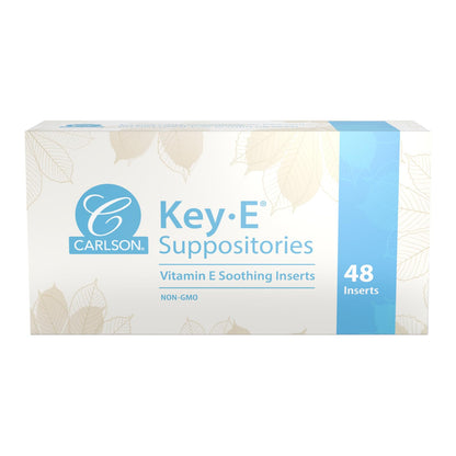 Carlson Key-E Suppositories - 30 IU Vitamin E, Moisturizes & Nourishes, 48 Count