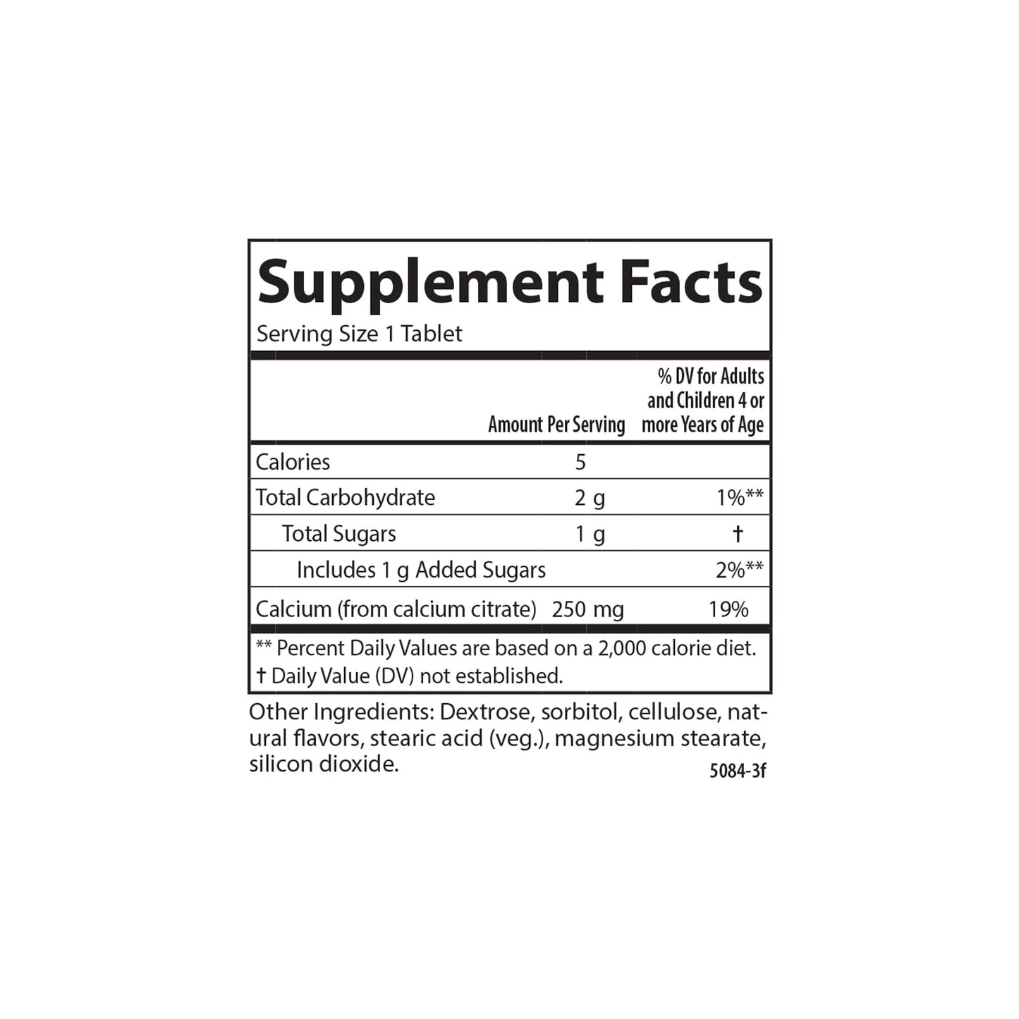 Carlson Kid's Chewable Calcium 250 mg - Vanilla Flavor, 120 Tablets