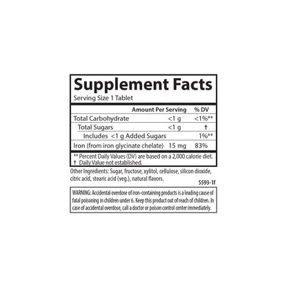 Carlson Kid's Chewable Iron 15 mg – Strawberry Flavor, 30 Tablets (Pack of 2)