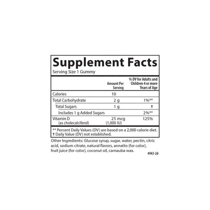 Carlson Kid's Vitamin D3 Gummies 1000 IU – Immune & Bone Support