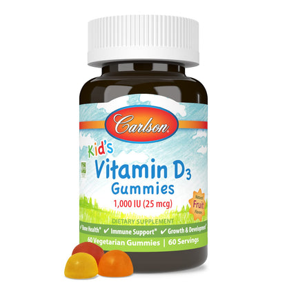 Carlson Kid's Vitamin D3 Gummies 1000 IU – Immune & Bone Support