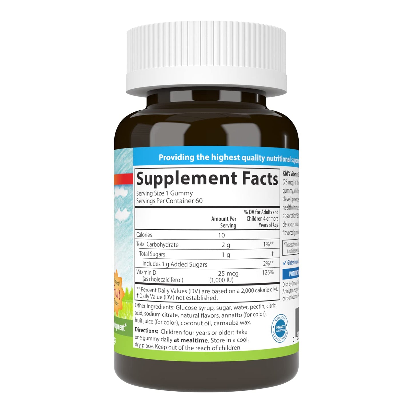 Carlson Kid's Vitamin D3 Gummies 1000 IU – Immune & Bone Support